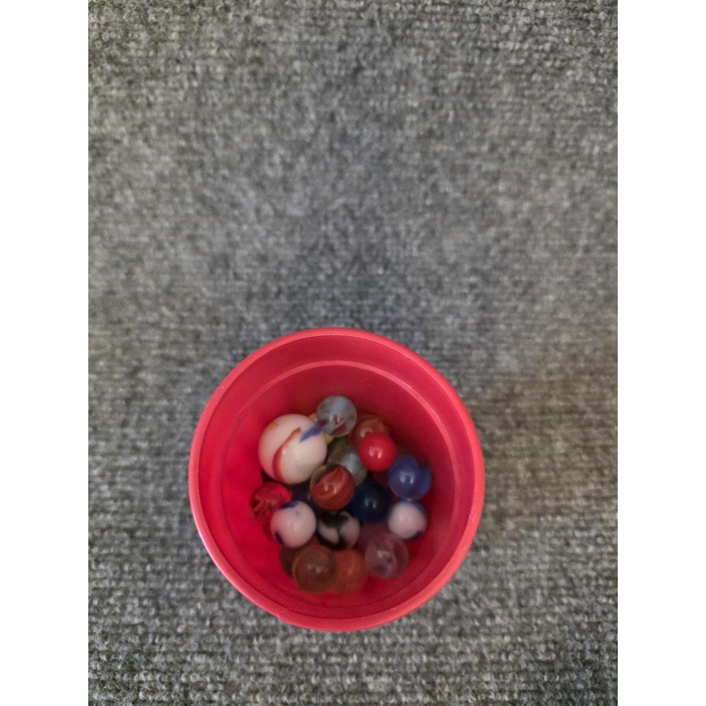 Vtg 46 pc Mixed Glass Marbles Lot Machine Made Mixed Colors Assortment - Picture 2 of 10